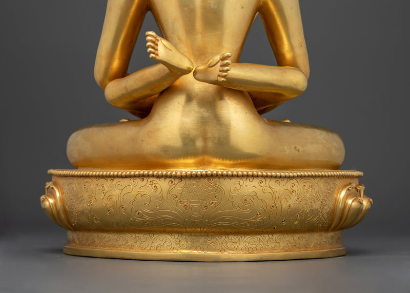 Samantabhadra with Consort Buddha Statue | 24K Gold Gilded Copper Sculpture