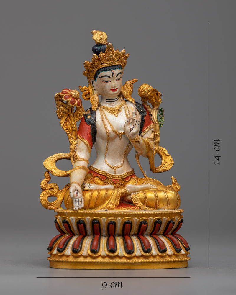 The Tiny White Tara Sculpture | An Exquisite Epitome of Compassion and Protection