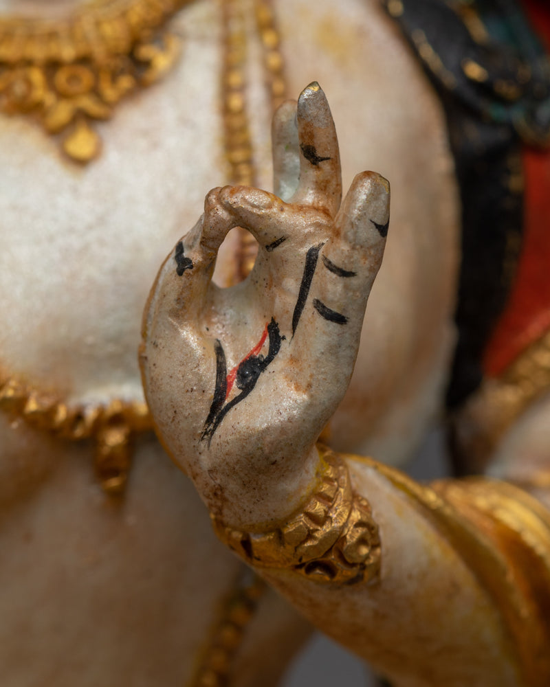 The Tiny White Tara Sculpture | An Exquisite Epitome of Compassion and Protection