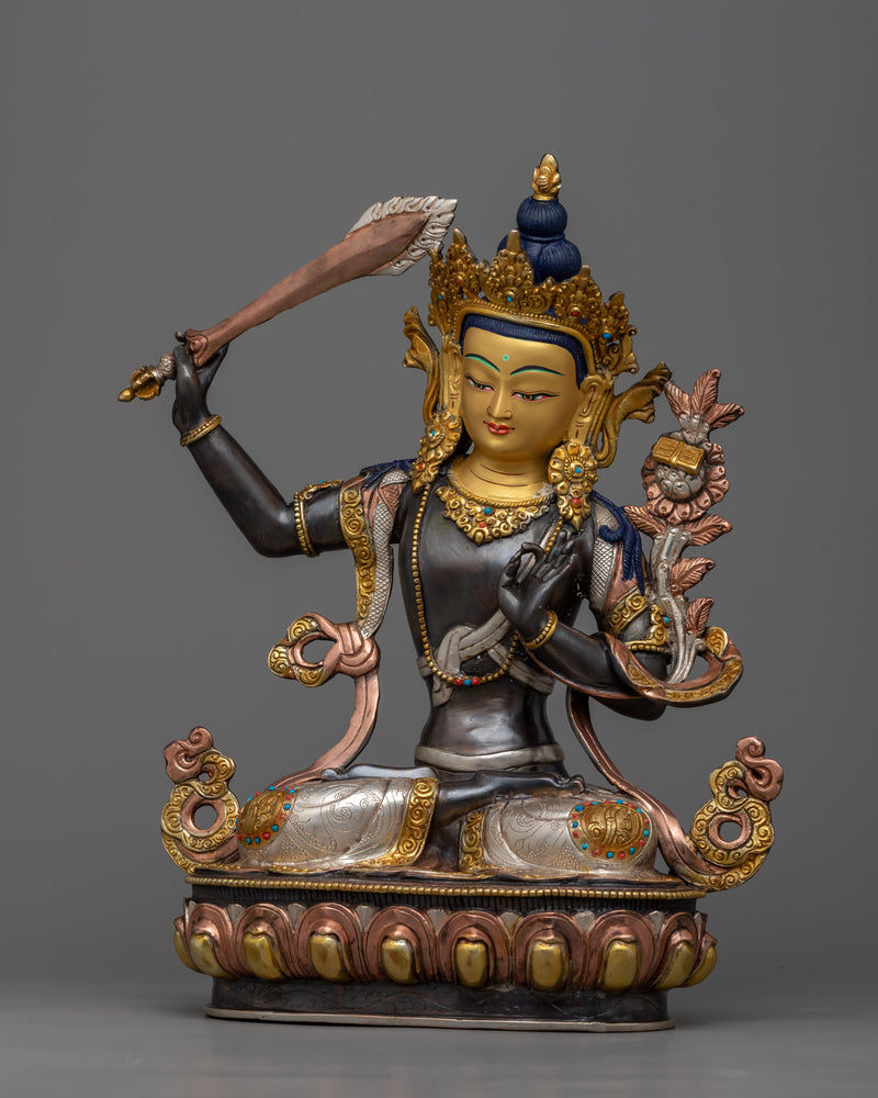 Exquisite 13.3" Jampelyang Prayer Statue | A Symbol of Wisdom and Spiritual Pow