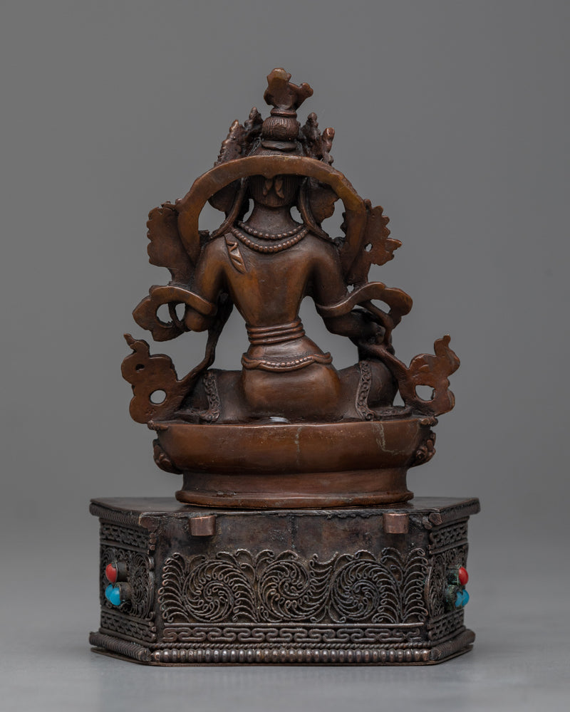 A Green Tara Statue Made with Machine for Details | Buddhism Compassion Goddess