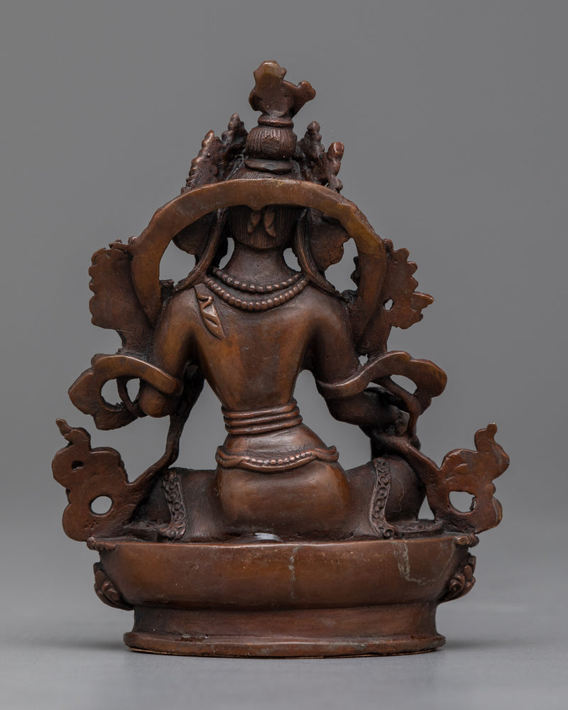 Embrace Peace with Our Small Green Tara Statue | Machine Made Statuettes