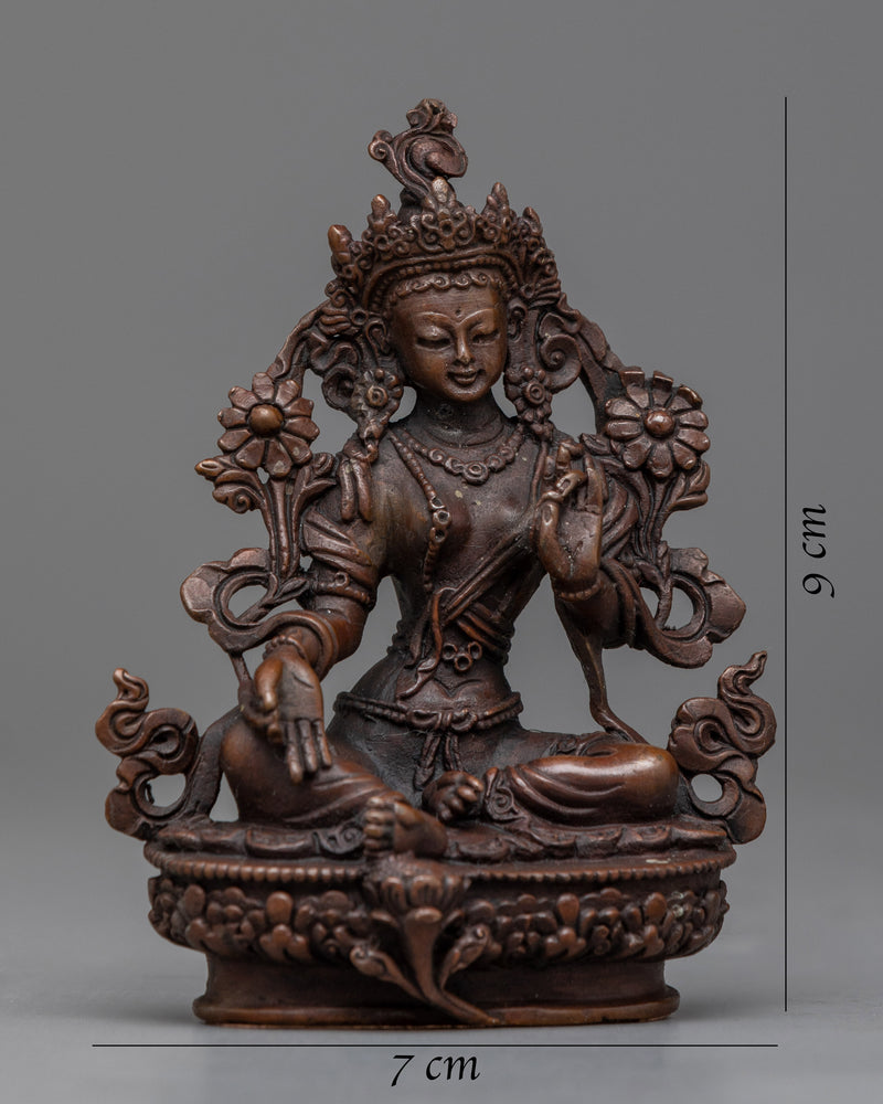 Embrace Peace with Our Small Green Tara Statue | Machine Made Statuettes