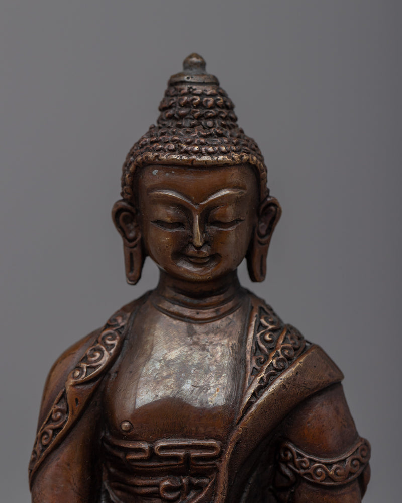 Tiny Buddha Shakyamuni Copper Statue | Experience Serenity with our Statuette