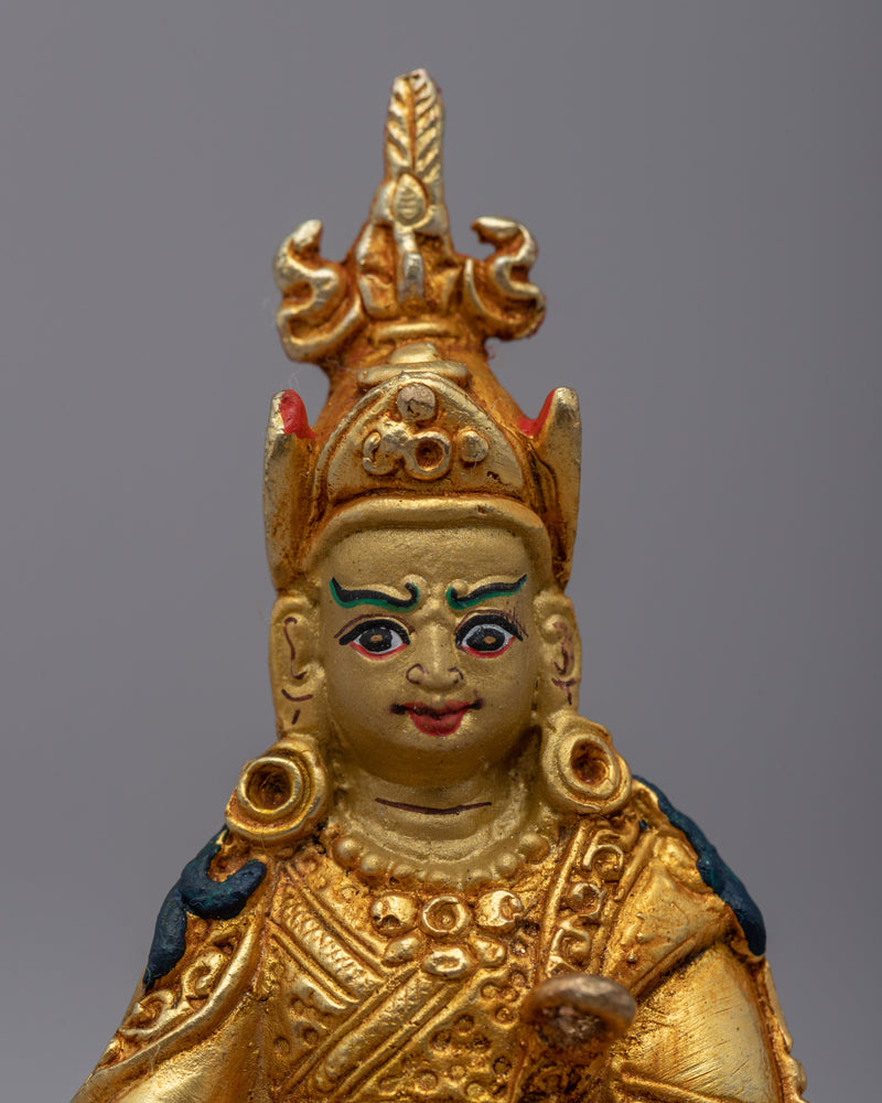 Embrace Wisdom with Our Small Padmasambhava Copper Statue | Machine Molded Statues