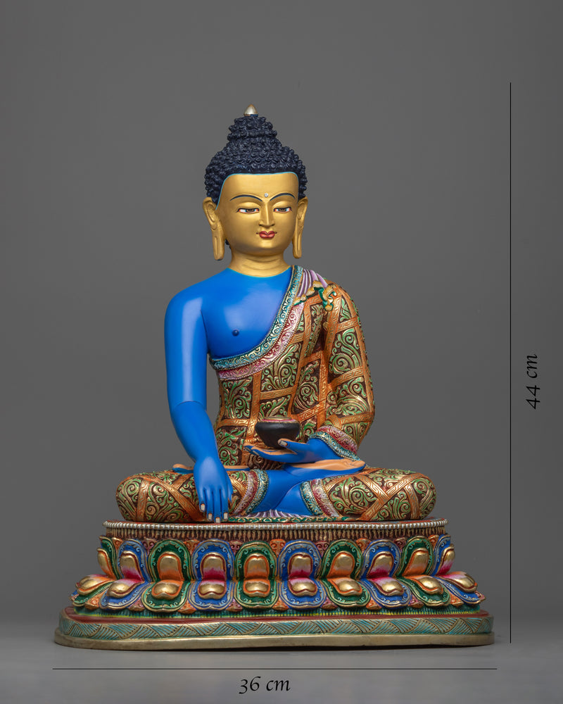 Gautama Buddha Sculpture | Rich Blue Acrylic Painted Buddha Statue