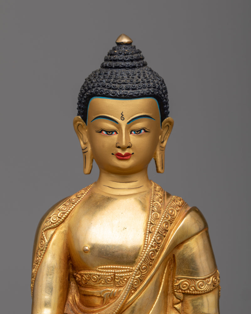 Enlighten Your Space with Gold Buddha Statue | Shakyamuni Buddha Sculpture