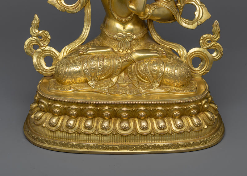 Praise to manjushri with our Gold Gilded Statue | Adorn Your Space with Our Sculpture