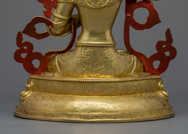 Praise to manjushri with our Gold Gilded Statue | Adorn Your Space with Our Sculpture