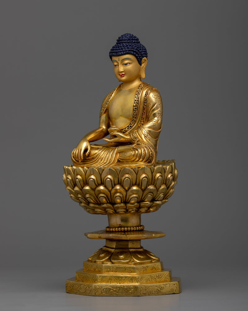 Immerse in Tranquility with Tathagata Statue | Shakyamuni Buddha on Lotus Sculpture