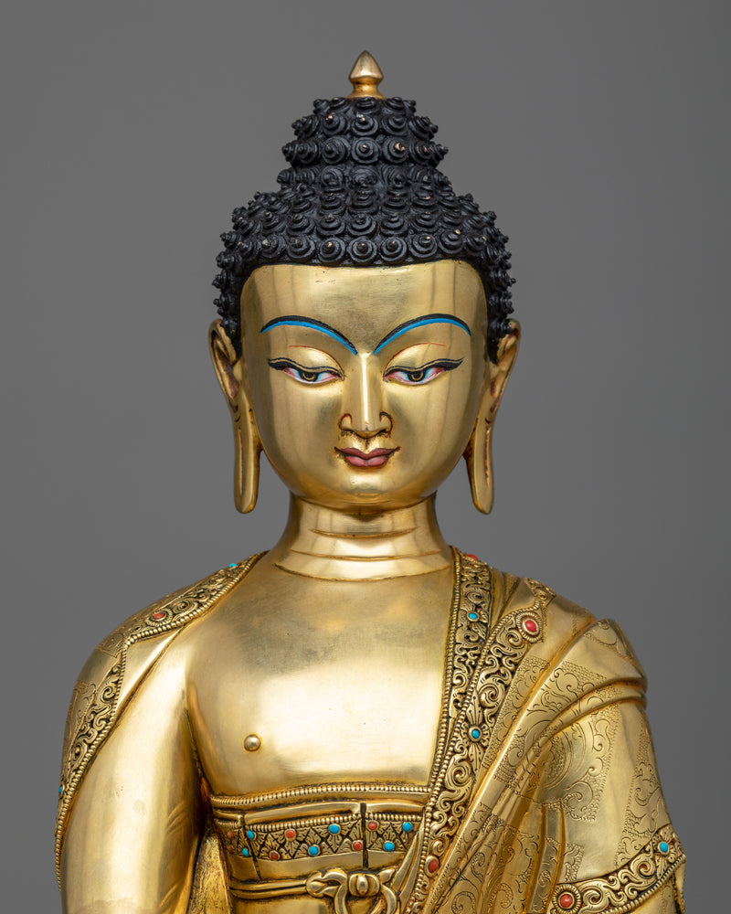 Experience Enlightenment with Our Shakyamuni Budha | A Gilded Buddhist Copper Statue