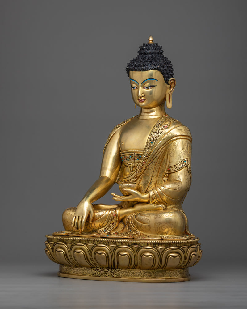 Experience Enlightenment with Our Shakyamuni Budha | A Gilded Buddhist Copper Statue