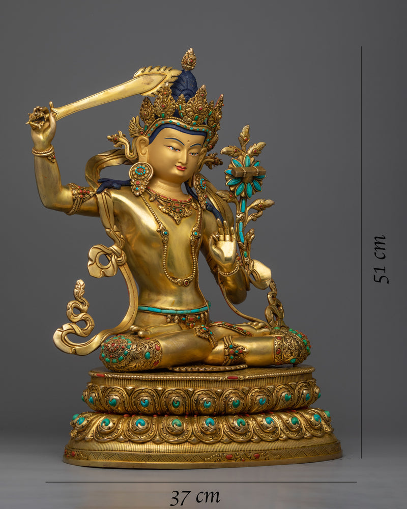 manjushri-bodhisattva-gold-statue