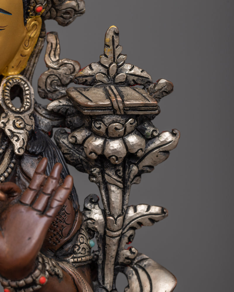 Manjushri Oxidized Sculpture | Experience Divine Wisdom