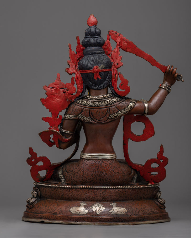 Manjushri Oxidized Sculpture | Experience Divine Wisdom