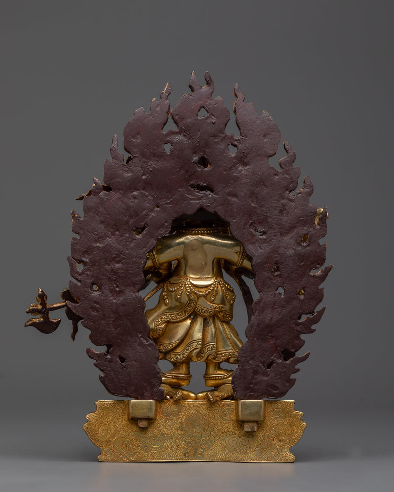 White Mahakala benefits with Statue | Exquisite Gold-Gilded Elegance