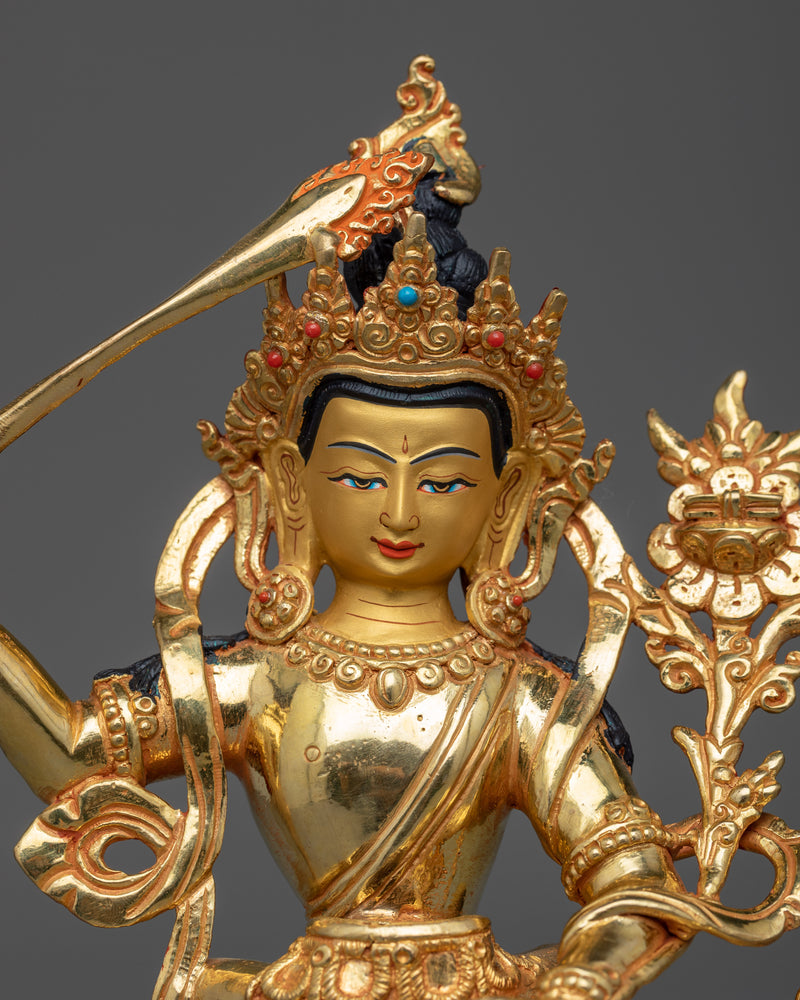 Manjushri with Consort Statue | Wisdom and Clarity Embodied