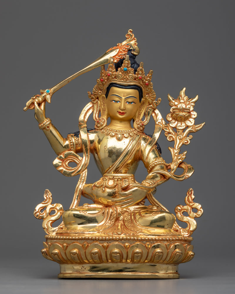 Manjushri with Consort Statue | Wisdom and Clarity Embodied