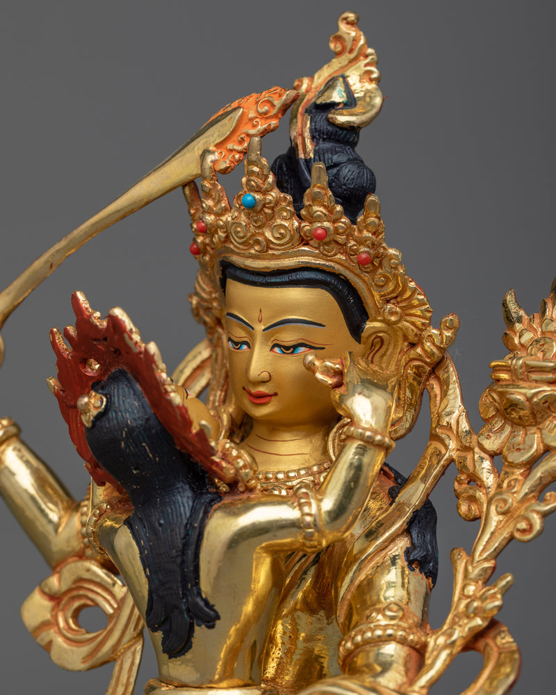 Manjushri with Consort Statue | Wisdom and Clarity Embodied