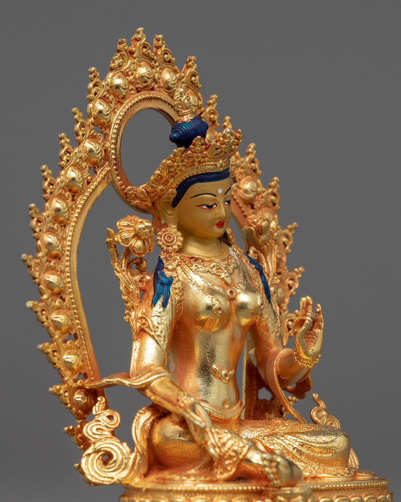 Tiny Green Tara Statuette | Sanctuary in Gold