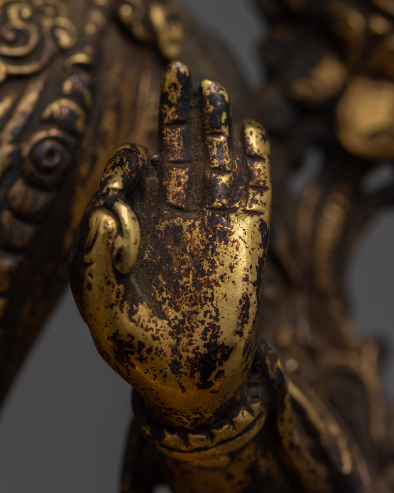 Mantra of Manjushri Statue | A Golden Symphony of Divine Wisdom