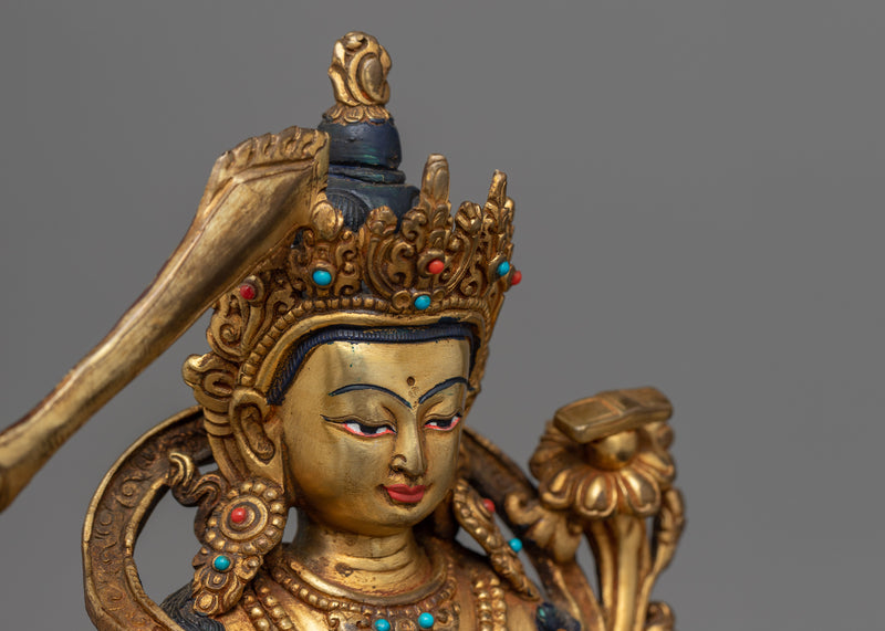 9.4" Manjushri Statue | Bodhisattva Wisdom Deity