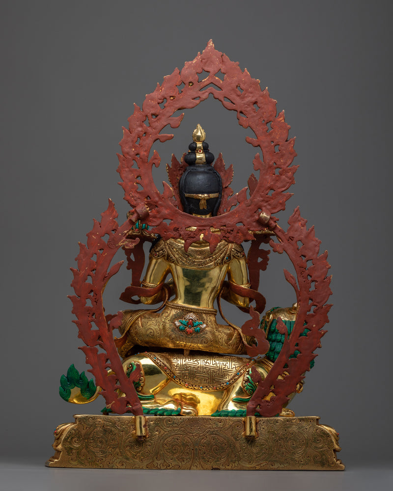 Manjushri on Lion Statue | Bodhisattva Wisdom Deity