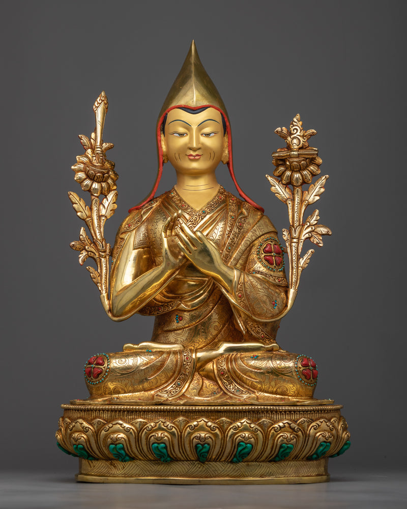 Tsongkhapa and His Disciples Statue Set | High Quality Handmade Work of Art