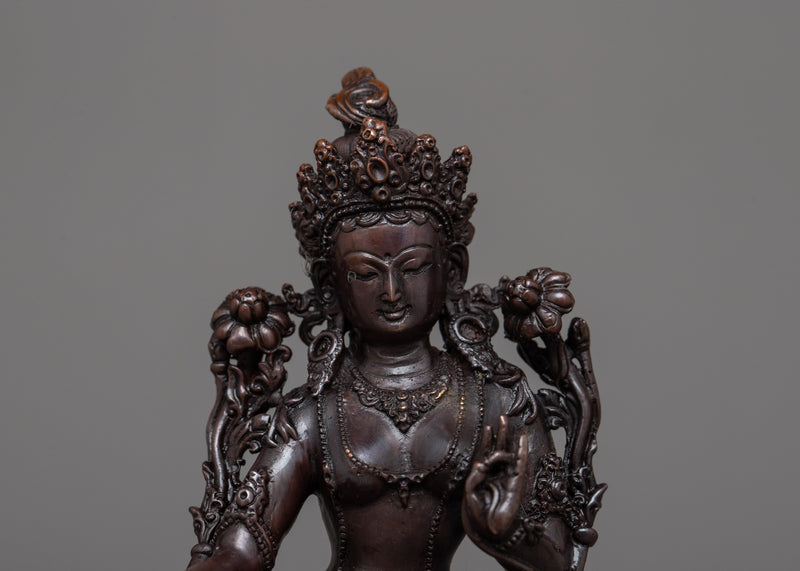 Mini Green Tara Statuette | Symbol of Compassion