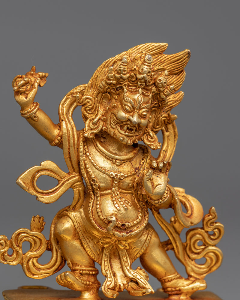 Small Vajrapani Statue Perfect for Altar Box | Divine Guardian of Dharma