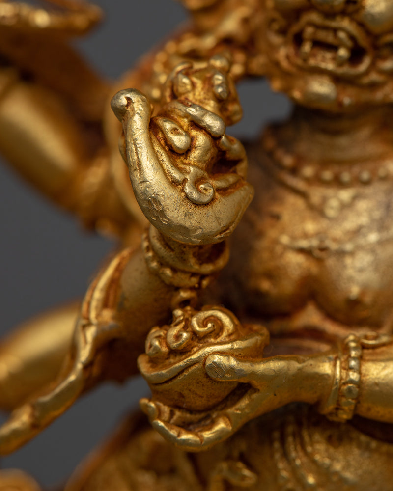 Miniature Six-Armed Mahakala | A Radiant Guardian of Enlightenment