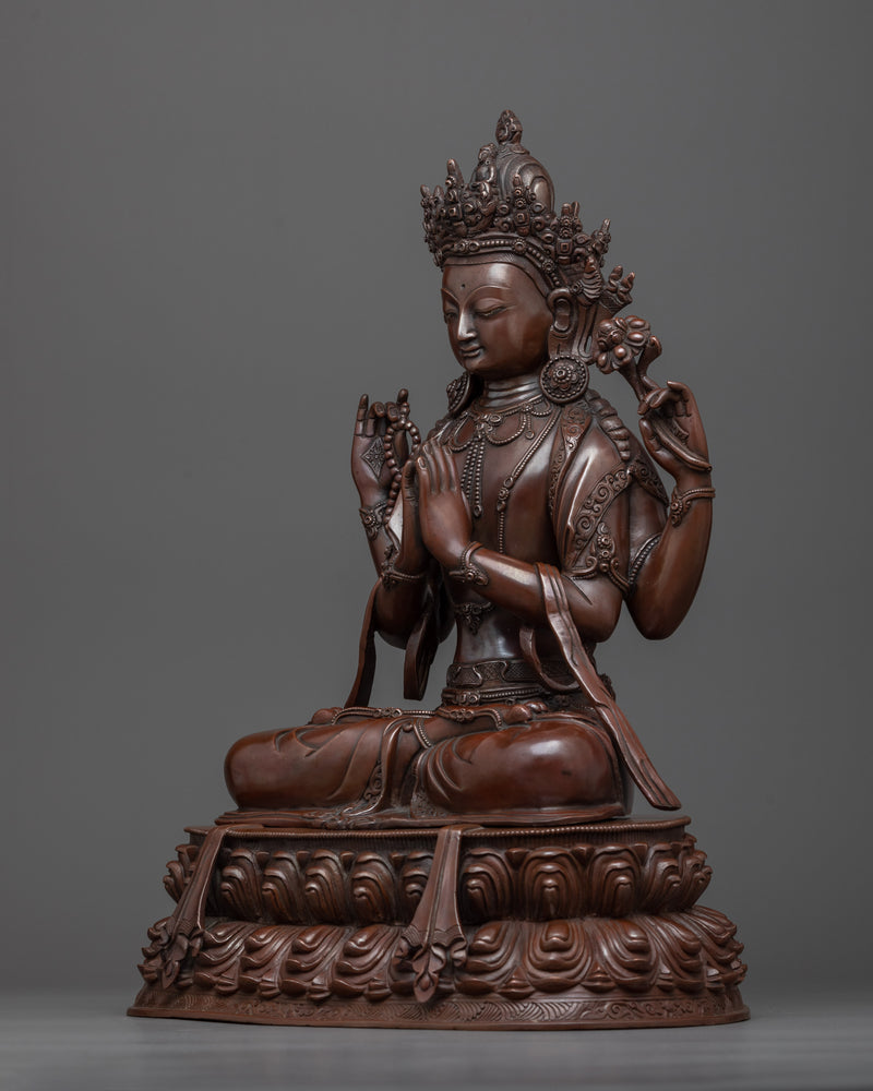 Hand Crafted Chenrezig Statue | Boddhisattva of Compassion Avalokitesvara