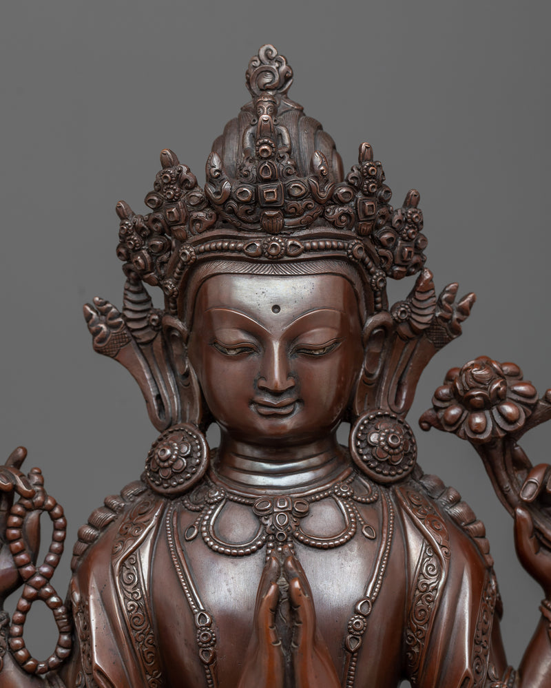 Hand Crafted Chenrezig Statue | Boddhisattva of Compassion Avalokitesvara