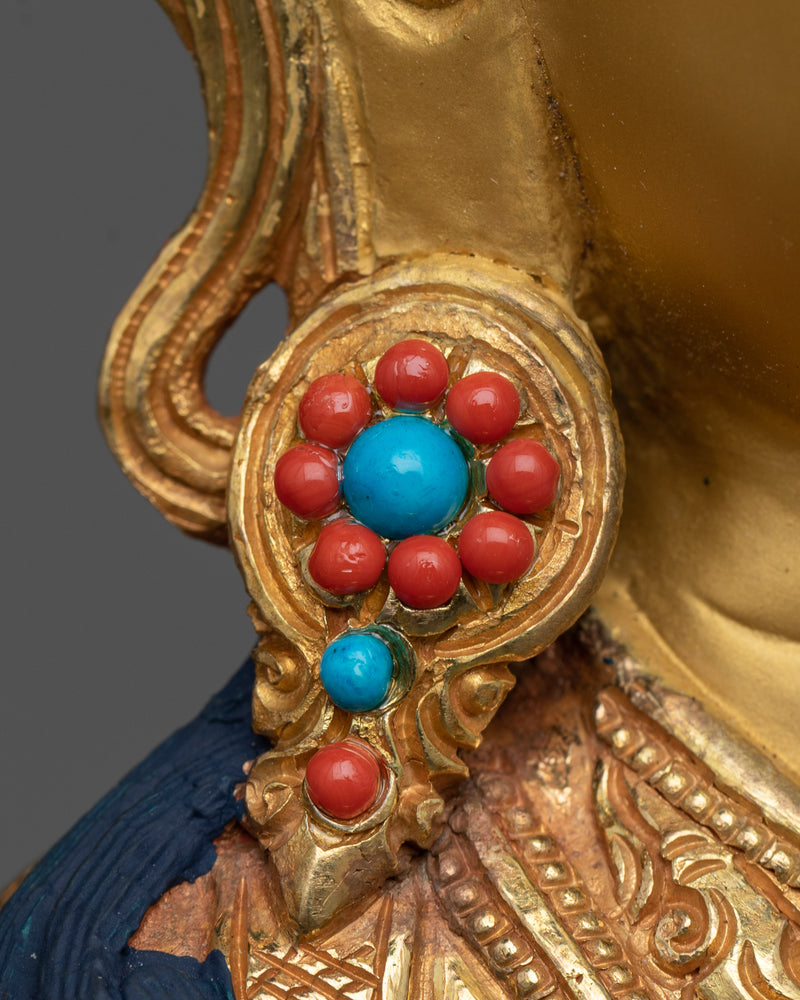 Chenrezig Handmade Statue | Beautifully Sem-precious stones Engraved Statue