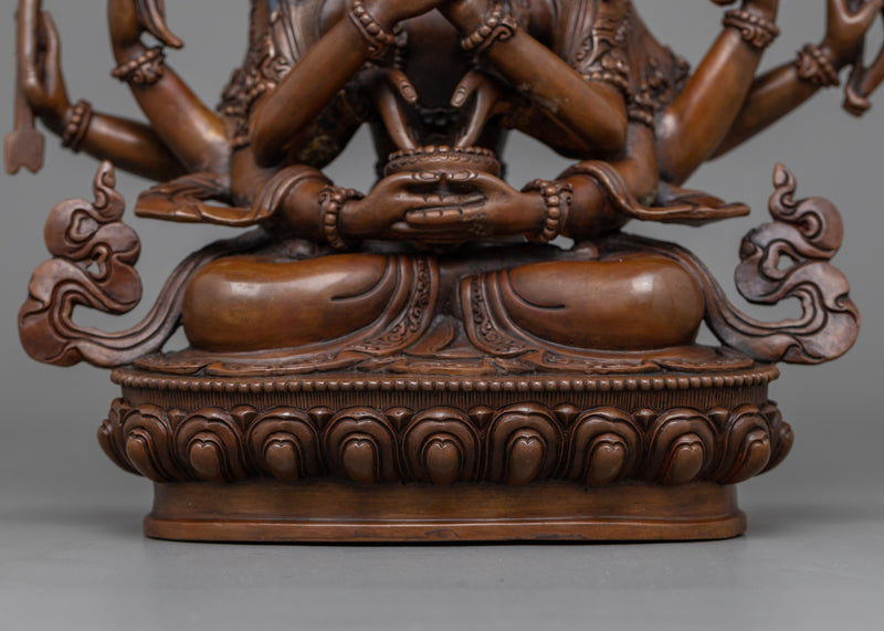 Unlock Wisdom with the Namasangati Artistry | Chocolate Oxidized Statue