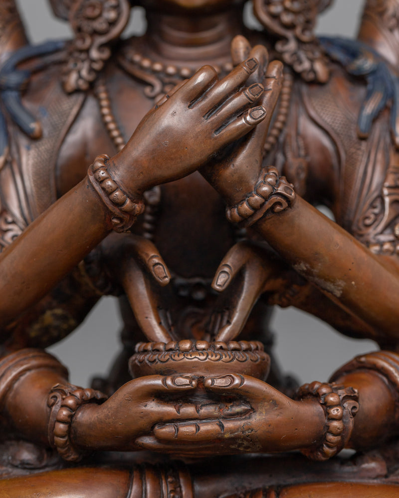 Unlock Wisdom with the Namasangati Artistry | Chocolate Oxidized Statue