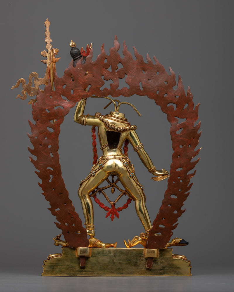 Exquisite Vajrayogini Ucheyma Statue | 24k Gold Gilded Nepalese Sculpture