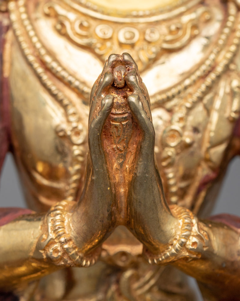 Gold Gilded Chenrezi Statue | Immerse in Boundless Love