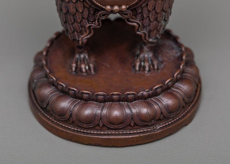 Small Garuda Statue | Machine Sculpted Miniature Copper Eagle like Bird