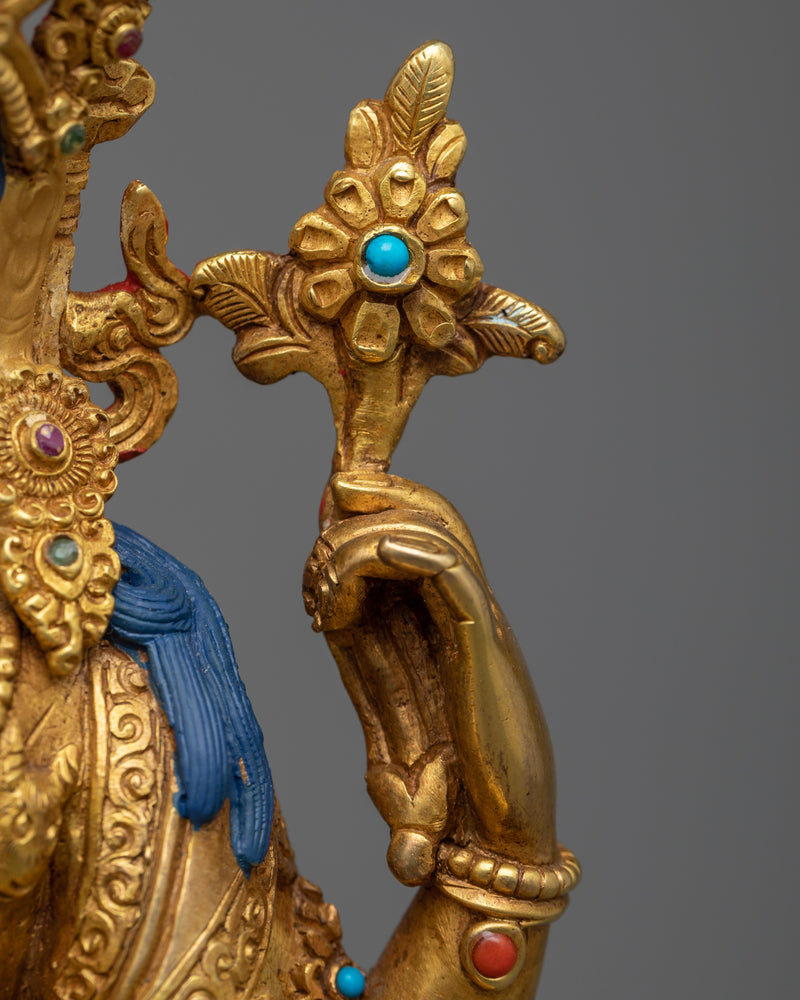 Gold Gilded Chenrizig Statue | Embodiment of Boundless Compassion