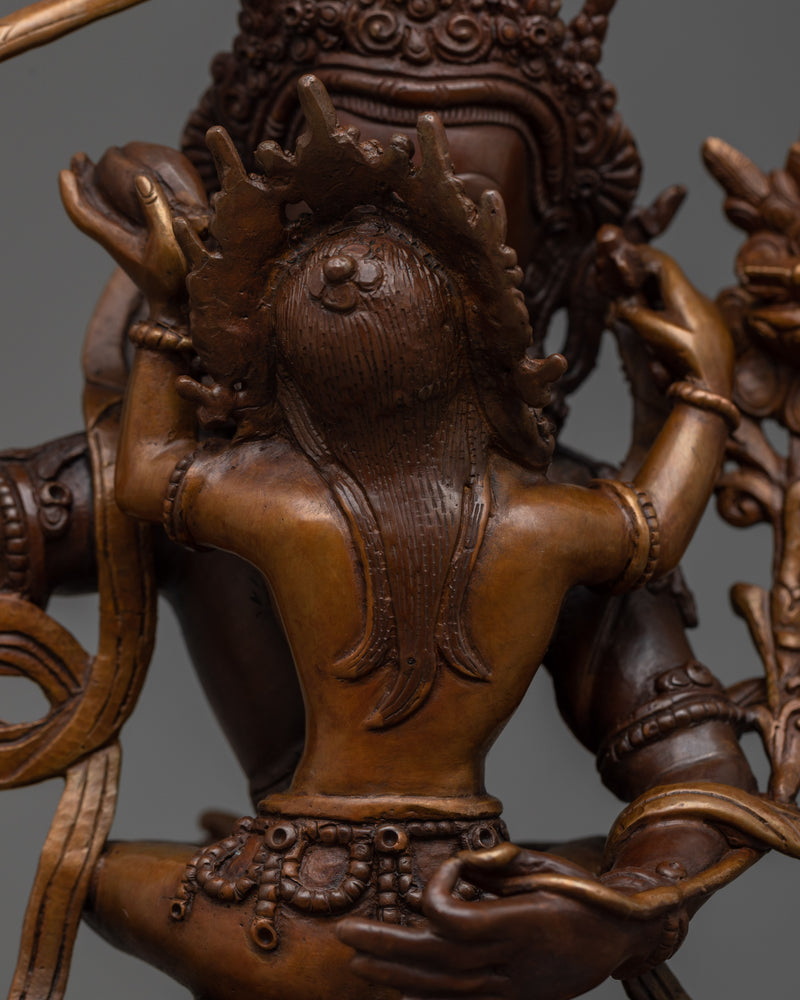 Manjushri with Consort Sculpture | A Symbol of Wisdom and Clarity