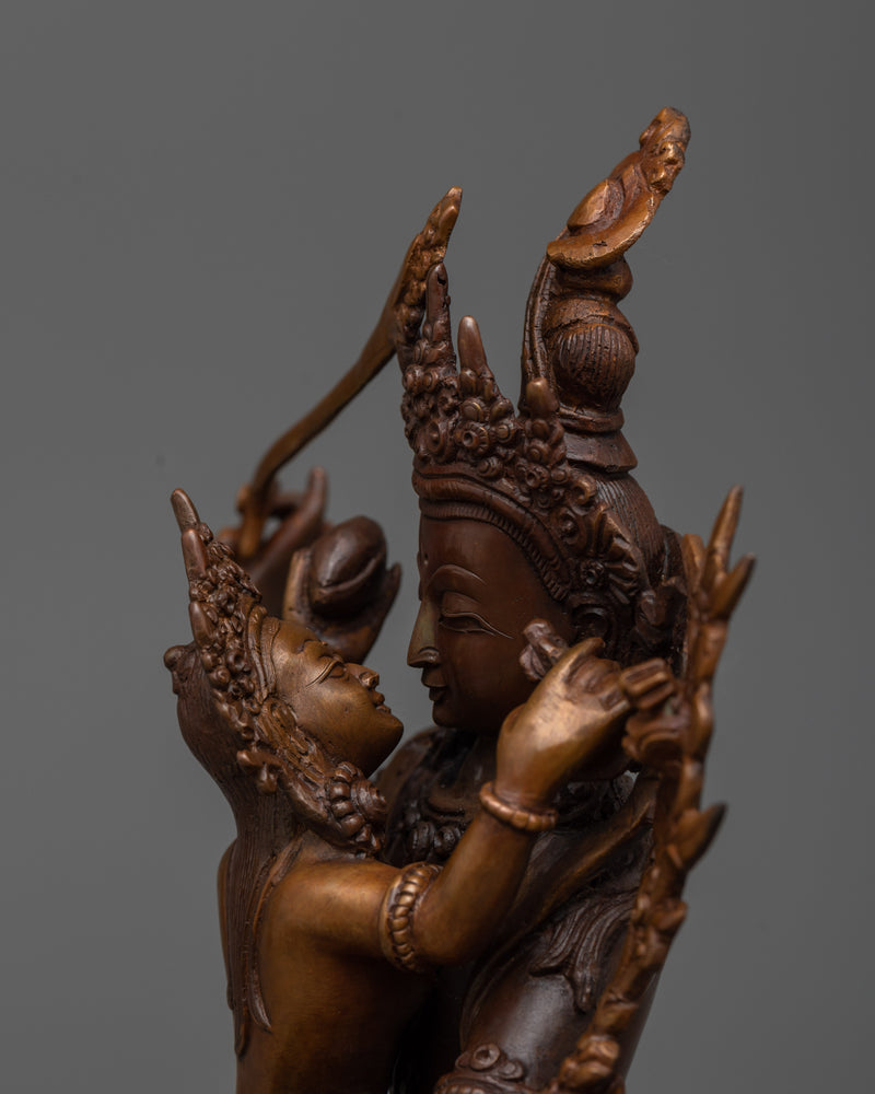 Manjushri with Consort Sculpture | A Symbol of Wisdom and Clarity