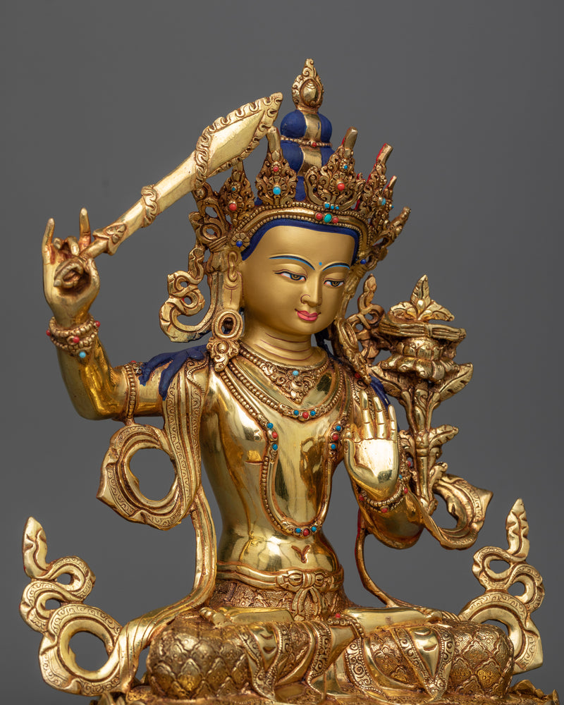 Manjushri Bodhisattva of Wisdom Sculpture | The Epitome of Divine Knowledge