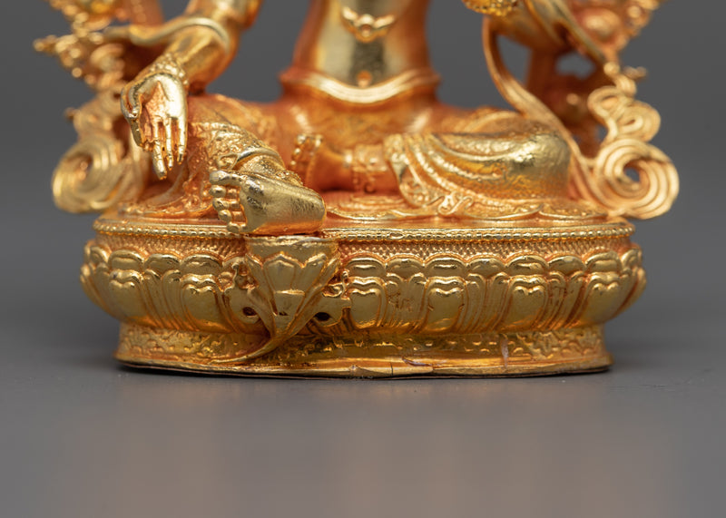 Tiny Green Tara Statuette | Sanctuary in Gold