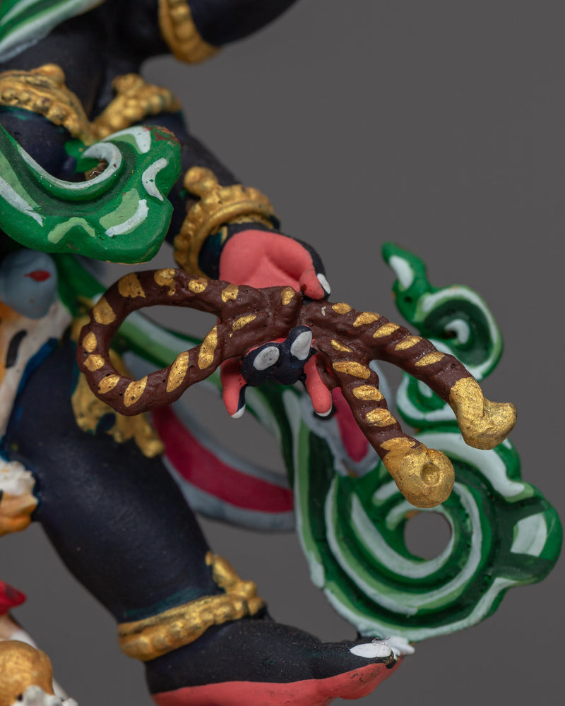 Compact Six-Armed Mahakala Statue | Guardian of the Dharma