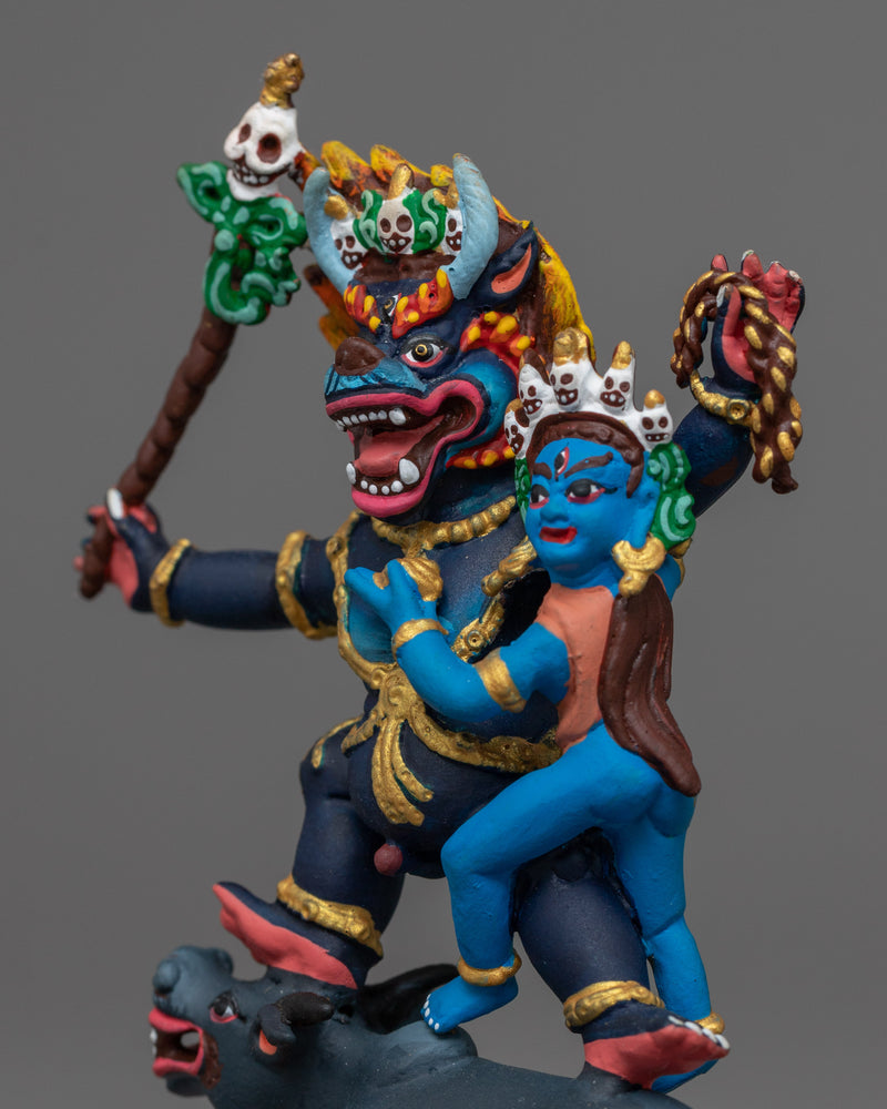 Miniature Yamantaka Statue | Colorful Mini Sculpture