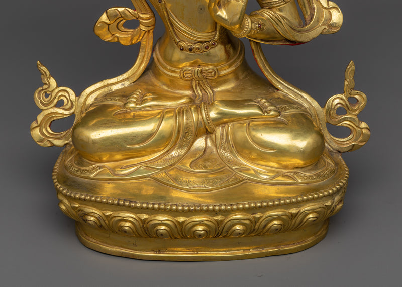 Manjushri Buddhism Statue | Wisdom's Golden Embodiment Art