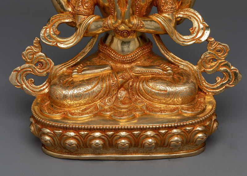 Radiant Chenresi Statue | 24K Gold Gilded Detail