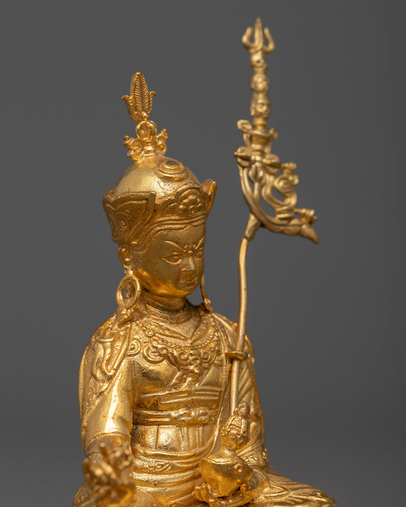 Tiny Guru Rinpoche Statue | 24K Gold Electroplated Elegance