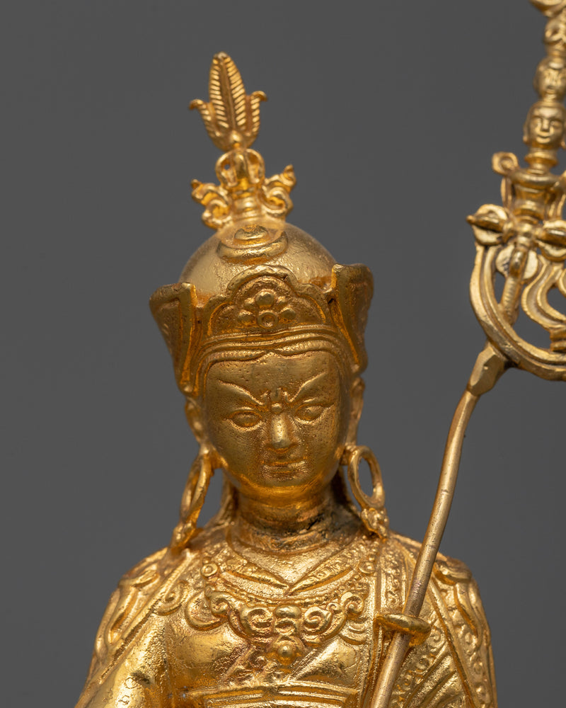 Tiny Guru Rinpoche Statue | 24K Gold Electroplated Elegance